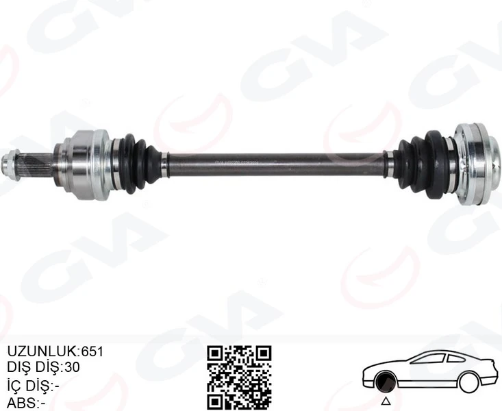 Komple Aks Sağ/sol BMW E60 E63 E64 E65 E66 E87 E90 E92 E93 E81 E82 651mm Di̇ş 30