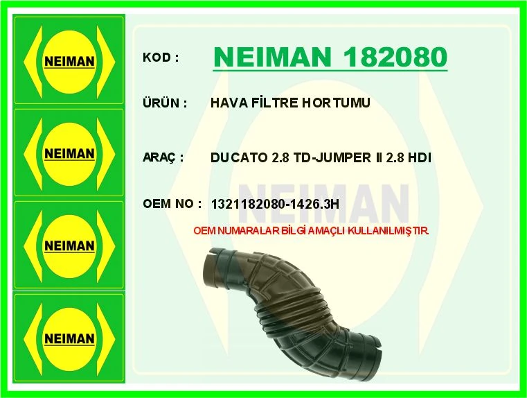 Hava Fi̇ltre Hortumu Ducato 2.8 Td-Jumper II 2.8 Hdi