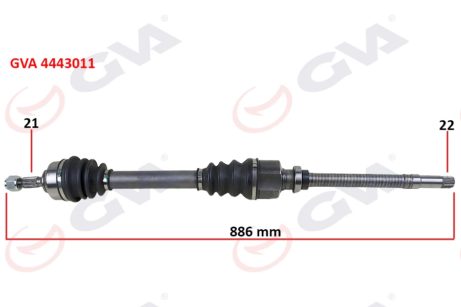 Komple Aks Sağ Peugeot 206 1.4-1.6 Tu5 98-06 21x22x886