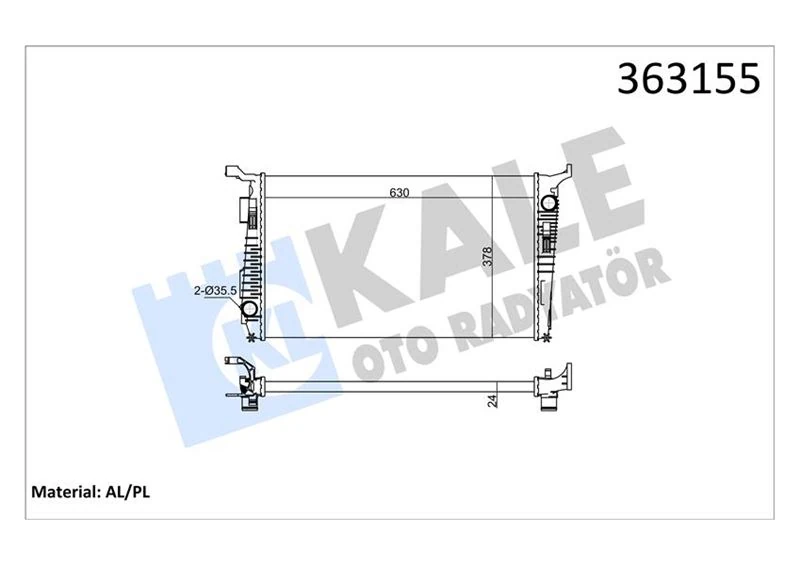 Brazing Versi̇yonu Kl346205 Dacia Duster 1.5dci K9k 892-894-896-898 4x4 110hp 10 Ac Mt Mekan İk 630x378x24 Su Radyatörü