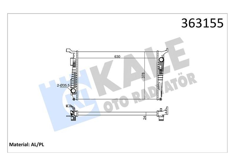 Brazing Versi̇yonu Kl346205 Dacia Duster 1.5dci K9k 892-894-896-898 4x4 110hp 10 Ac Mt Mekan İk 630x378x24 Su Radyatörü