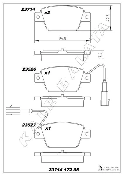 Arka Fren Balatasi Fiat Stilo 02> Linea 07> Bravo II 07>14 Alfa Romeo Mi̇to 08> Multipla 99>
