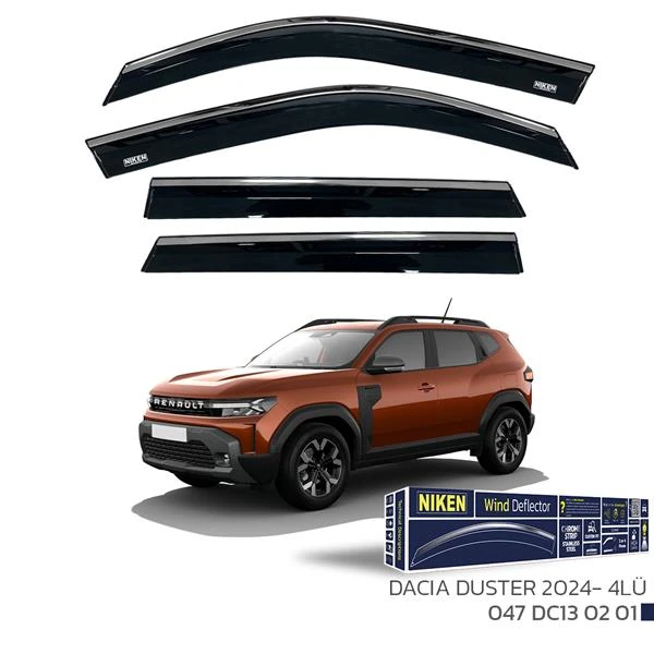Kromlu Cam Rüzgarliği Dacia Duster 2024-4lü