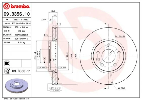 Ön Fren Aynası Insignia B 16 Inç 18> Astra J 09 > Zafira C 11 > Cruze 09 > 300x26x5dlxhavali 13502051