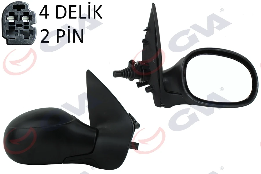 Dış Di̇ki̇z Aynası Sağ 206 98> Mekani̇k Isitmali Sensörlü Konveks 2 Fi̇ş Vm-206hsr