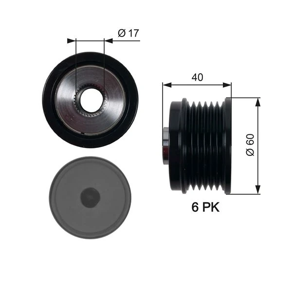Alternatör Kasnaği Fiat Egea 16> 500l 12> 500x 14> Bravo II 07>14 Alfa Romeo Giulietta 10>16 Jeep Renegade 14> Suzuki̇ Vi̇tara 13> 1.6d Mtj 6 Kanal