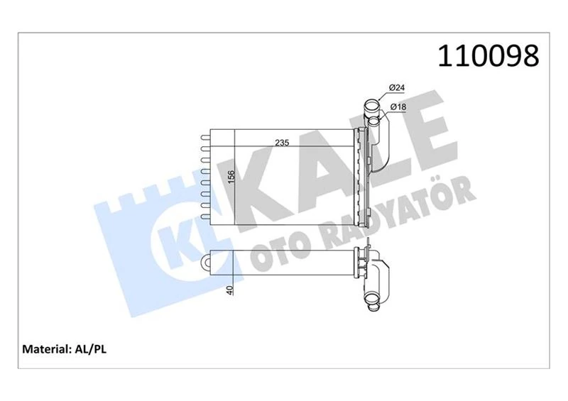 Kalori̇fer Radyatörü Megane I-Clio I-R19 234x157x42 2 Sira Al Pl Si̇stem