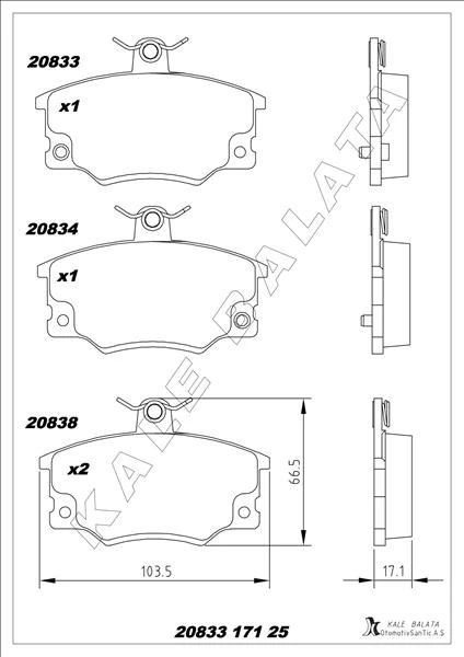 Ön Fren Balatasi Fiat Tempra-Ti̇po-Uno-Punto Alfa Romeo 33-145-146-155