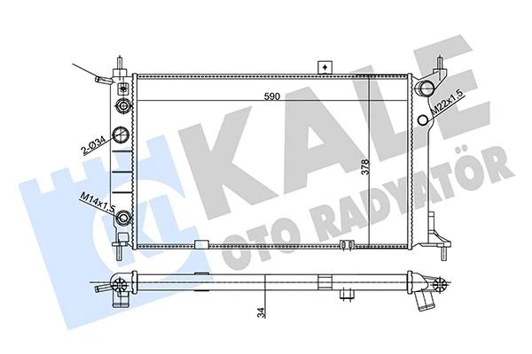 Su Radyatörü Opel Astra F 1.4i 1.6i 1.8i 2.0i 91 > At Ac Mekani̇k 590x378x34 1300148