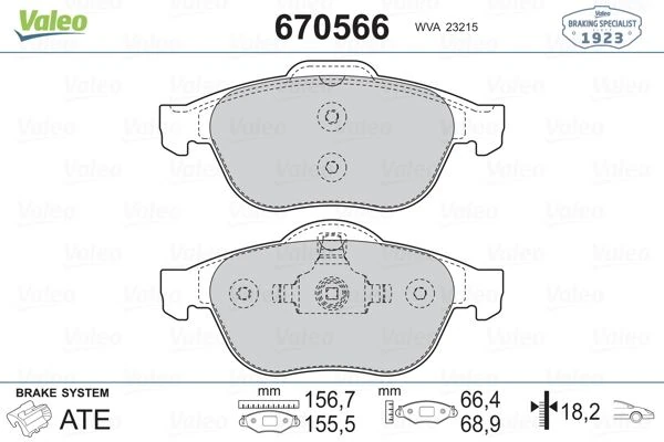 Ön Fren Balatasi Renault Laguna II 01>05 Laguna III 07>15 Megane II 02>