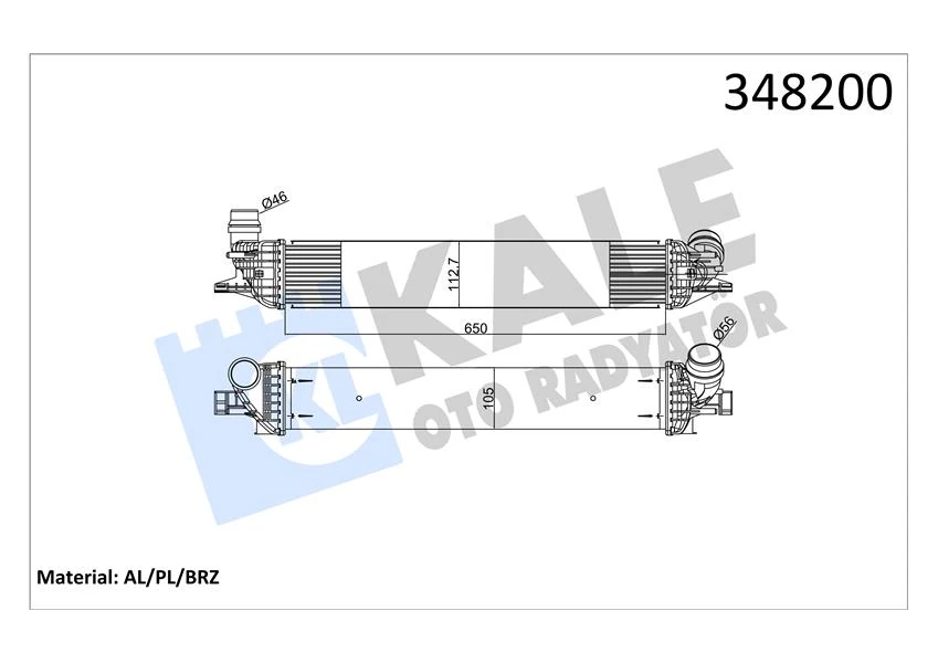 Turbo Radyatörü Intercooler Laguna III 2.0 Dci Al-Pl-Brz 652x112x108
