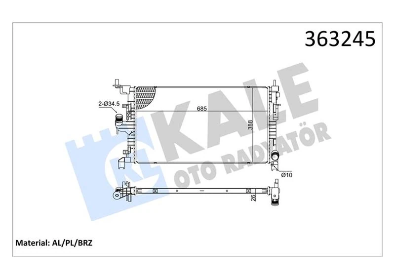 Dacia Duster Yeni̇ Xjd 21 > Mt Brazing 26mm Su Radyatörü