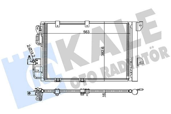Kli̇ma Radyatörü Kondenseri̇ Astra G-Zafira 1.2 16v-1.4 16v-1.6 16v-1.8-2.0 16v Al/al 573x383x16