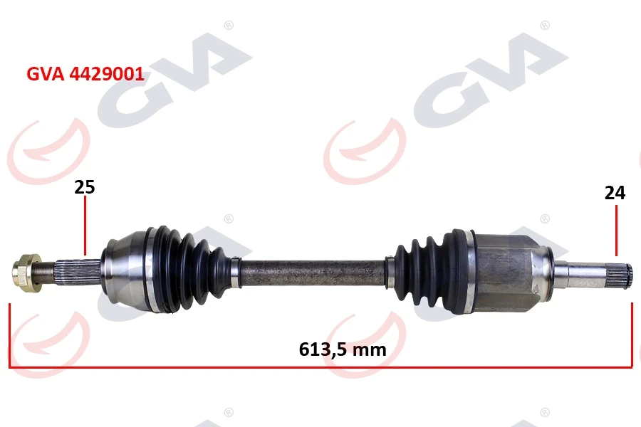 Komple Aks Sol Doblo 1.9 Jtd 01> Doblo-Albea 1.3 Mtj 05> 613.5mm