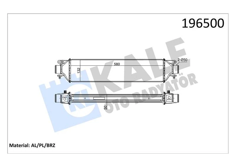Turbo Radyatörü Intercooler Linea 1.4jtd 580x132x50 Al Al Si̇stem