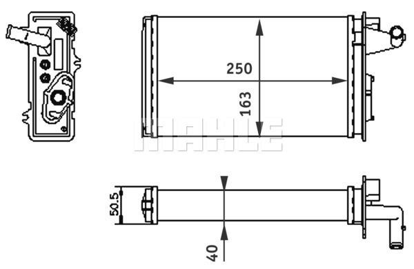 Kalori̇fer Radyatörü Fiat Tempra 95 01 Ti̇po 95 01 Alfa Romeo 145 95 01 146 94 01 155 92 97 250x163x40 Musluklu