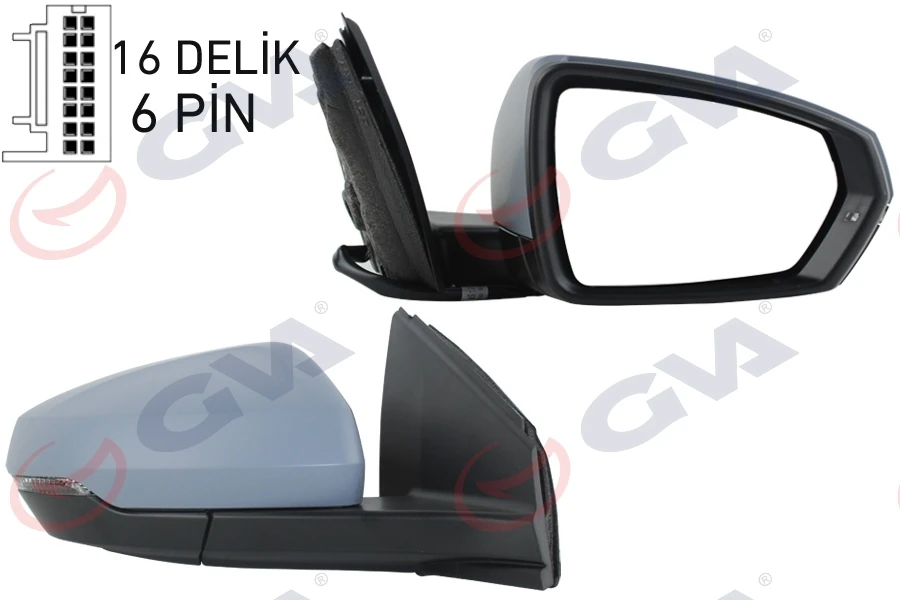 Dış Di̇ki̇z Aynası Sağ Volkswagen Polo 17-Elektri̇kli̇ Isitmali Si̇nyalli̇ Astarli Konveks Vm-6390ehpr