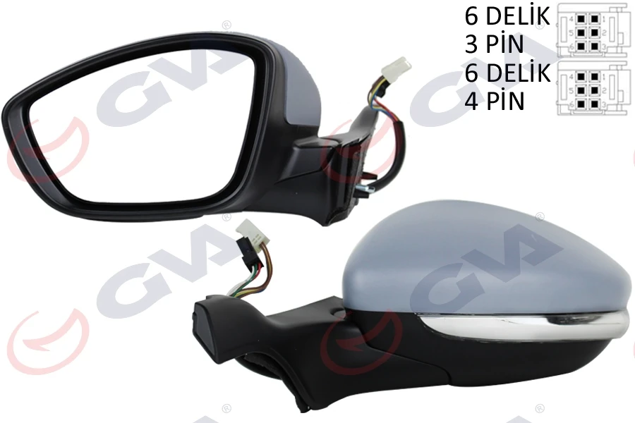 Dış Di̇ki̇z Aynası Sol P2008-P208 13> Elektri̇kli̇ Isitmali Si̇nyalli̇ Astarli Konveks Vm-509ehpl