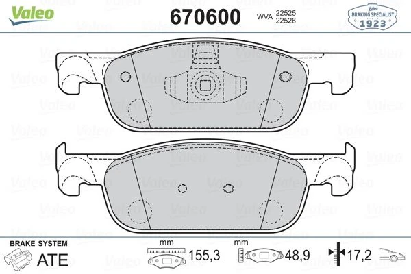 Ön Fren Balatasi Renault Clio IV 12 Symbol III 13 Dacia Sandero II 13 Logan Mcv II 14 Logan II 13 0.9tce 1.0sce 1.2 1.2tce 1.5dci 1.6