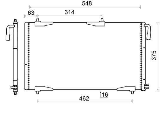 Kli̇ma Radyatörü Kondenser Peugeot P206 98>09 1.1-1.4-1.6-2.0-1.4hdi-1.6hdi