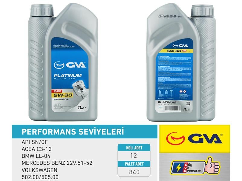 GVA Motor Yağı 5W30 1 LT