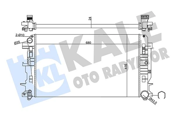 Motor Su Radyatoru Mercedes Sprinter B906 . Volkswagen Crafter 30-35-50 680x416x24