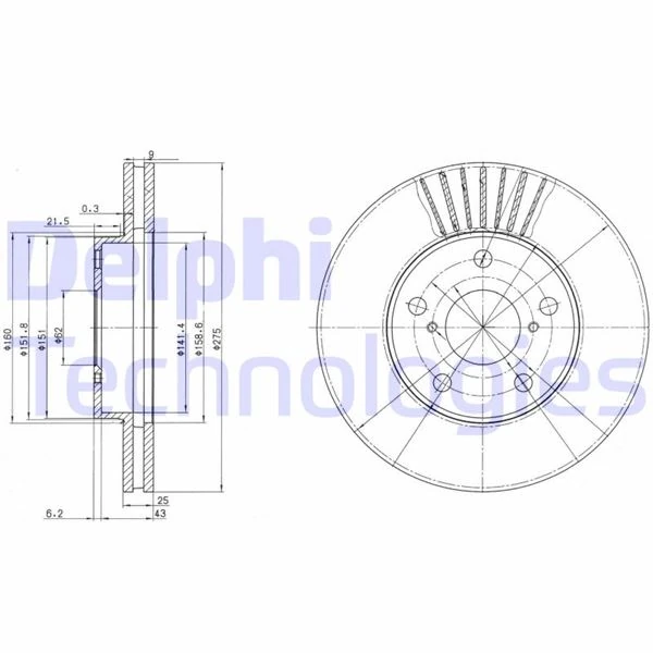 Ön Fren Aynası Rav4 II 1.8vvt-2.0 16v 00 2.0vvti-2.4vvti-2.0d-4d 01 275x25x5dlxhavali