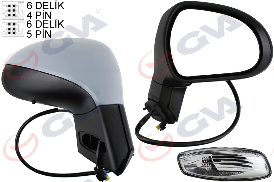 Dış Di̇ki̇z Aynası Sağ 207 06 Elektri̇kli̇ Isitmali Si̇nyalli̇ Sensörlü Astarli Konveks Vm-6207ehpsr