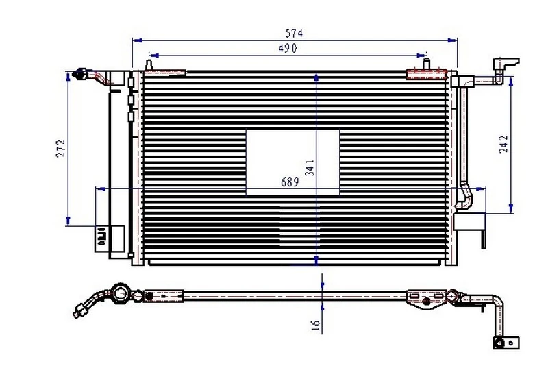 Kli̇ma Radyatörü Kondenseri̇ P306 II 97-01 Berlingo 97 Partner 97 Xsara 97-00 1.4-1.6-1.8 568 X341x16