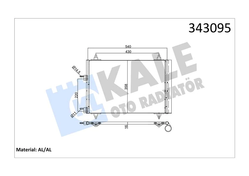 Kli̇ma Radyatörü Kondenser Peugeot P307-P307 Break-P307 SW C4 04 11 C5 01 04 1.6-2.0 Hdi Al-Al