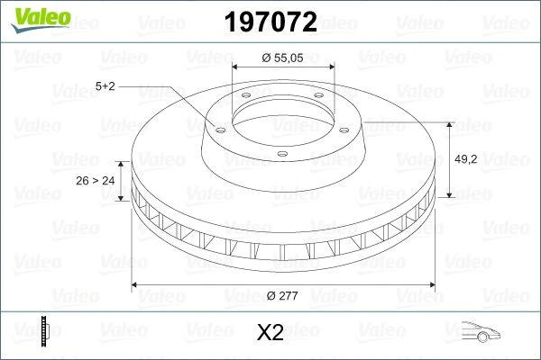 Ön Fren Di̇ski̇ Hava Kanalli Toyota Avensis 1.6l 3zzfe Vvti Zzt250 03-08 / 2.0l 1azfse Azt250 03-08 277 Çap X 5 Bijon-Takım Disk Fiyatıdır
