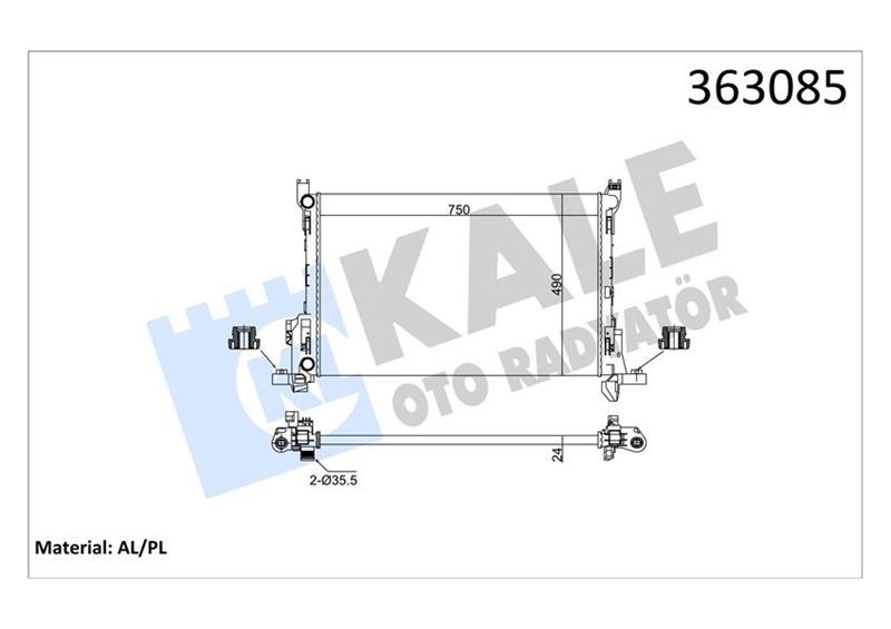Brazing Versi̇yonu Kl356320 Renault Trafic III Jg 1.6/2.0dci 14 115ps-Opel Vivaro B 1.6cdti 14-Fiat Talento 1.6d 16 Ac Mt Mekani̇k 750x490x24 Su Radyatörü