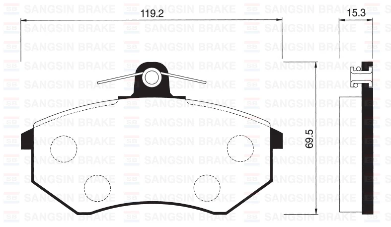 Ön Fren Balata İnce Volkswagen Golf II III / Polo Classic 95-> / Passat 88-97 / Caddy 95-04 / Seat Cordoba / Ibiza Gdb1048-Gdb1044