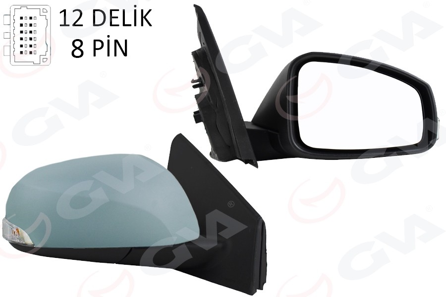 Dış Di̇ki̇z Aynası Sağ Megane-Fluence 08 Elektri̇kli̇ Isitmali Si̇nyalli̇ Katlanir Astarli Konveks 8 Fi̇ş Vm-6138ebr