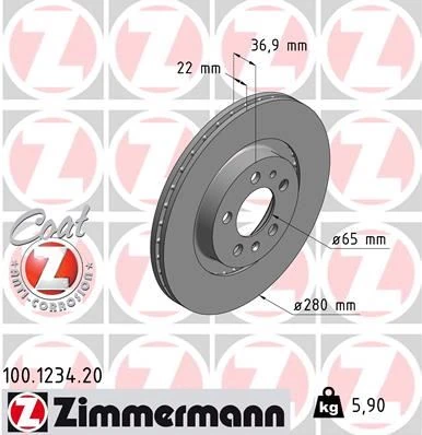 Ön Fren Aynası Golf IV 97-06 Bora 98-05 Octavia 99 Toledo II-Leon 99-06 A3 99 280x22x5dlxhavali 986478852-Df2804-Df2804bp