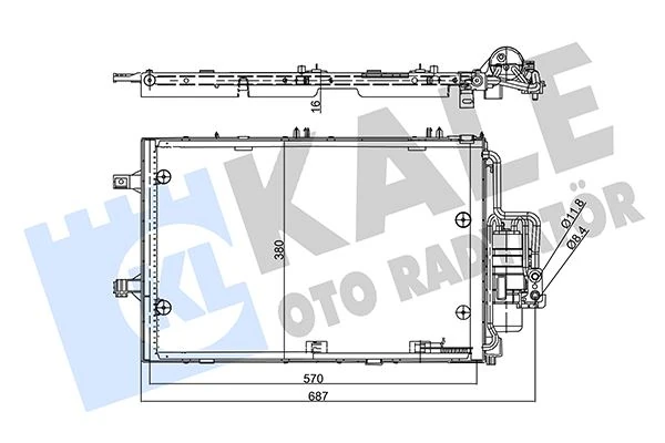 Kli̇ma Radyatörü Kondenseri̇ Corsa C-Combo C-Tigra B 00> 1.0-1.2-1.4 540x382x16