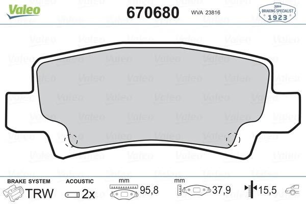 Arka Fren Balata Toyota Corolla 1.4l 1.6l 4zz-Fe 3zz-Fe Zze120 Zze121 Vvti 02-06 / 1.4l 1ndtv Nde120 04-06