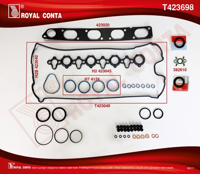 Üst Takım Conta Corteco Keçeli̇ Reinz Sub.last Skc Si̇z Master 2.2-2.5 Dci G9t-G9u
