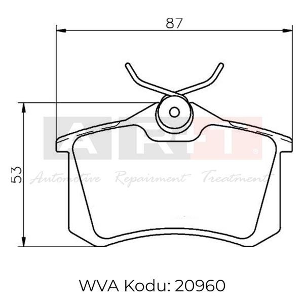 Arka Balata Fluence-Megane II-III-P207-P308-P307-Partner-Berlingo-C2-C3-C4-Crossland-Bora-Passat 97 Golf IV-V-Polo 87x52.9x17