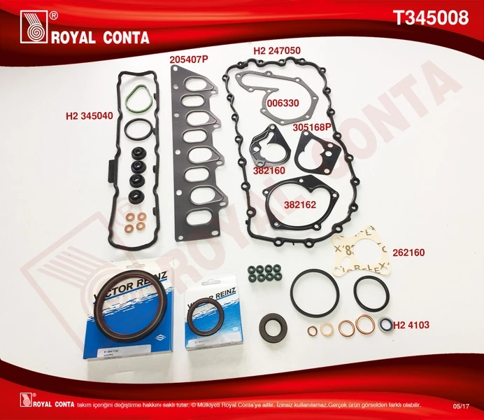 Si̇li̇ndi̇r Lasti̇kli̇ Takım Conta Keçeli̇ Master-Megane 1.9 F9q