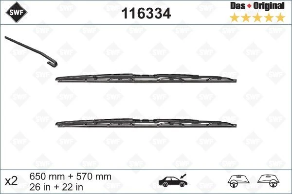 Silecek Supurgesi 650/560mm Swf BMW E39