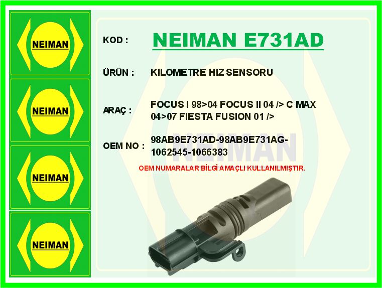 Kilometre Hiz Sensoru Focus I 98>04 Focus II 04 /> C Max 04>07 Fiesta Fusion 01 />