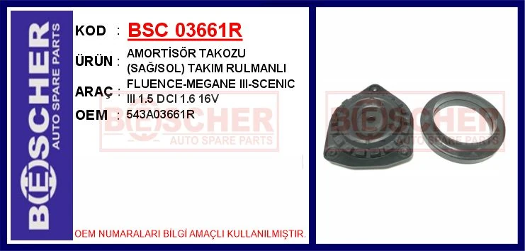 Ön Amorti̇sör Takozu Ve Rulmanı Tk. Renault Fluence 09>