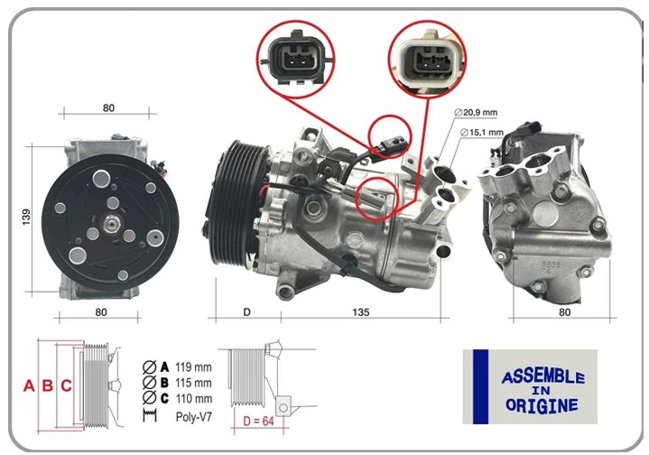 Kli̇ma Kompresörü Sifir Ürün Renault Clio V 19 Captur II 20 1.2 Tce 1.0 Sce 1.3tce Ni̇ssan Juke 1.2