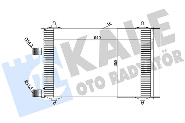 Kli̇ma Radyatörü Kondenser Peugeot P307-P307 SW Citroen C4-C5 2.0 Hdi Al/al 540x358x16