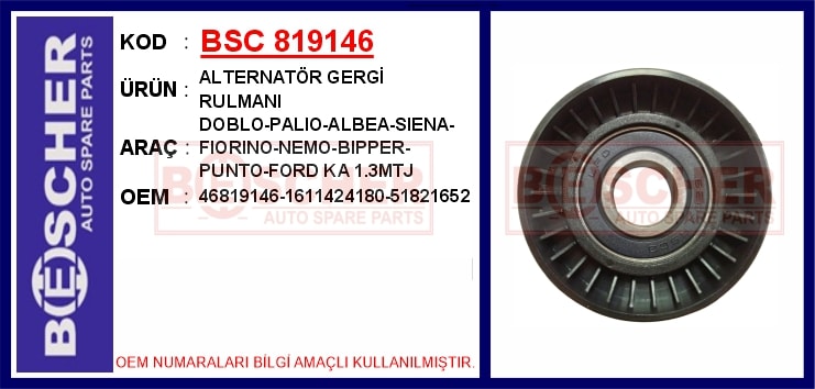 Alternatör Gergi̇ Rulmanı Doblo-Palio-Albea-Siena-Fiorino-Nemo-Bipper-Punto-Ford Ka 1.3mtj