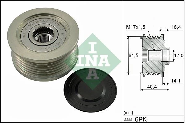 Alternatör Kasnaği Rulmanli Opel Astra H-Vectra C-Zafira-Signum 1.9 Cdti 02> Fiat Doblo-Grande Pun To 1.9 Jtd