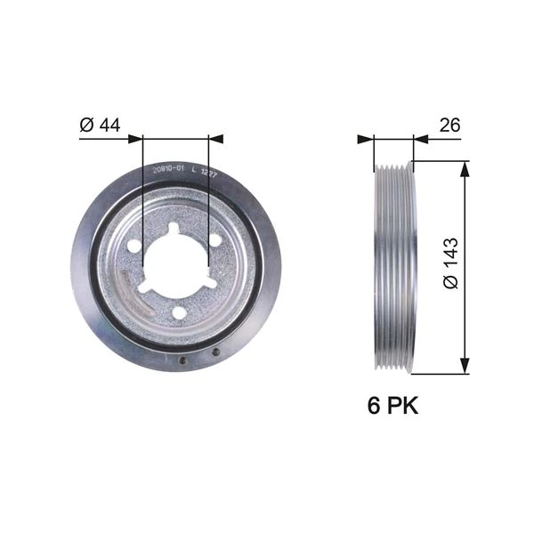 Krank Kasnaği Peugeot P206-P207-P301-P307-Partner-Bipper Citroen Berlingo-Nemo-C2-C3-C4-Xsara 1.4 1.6 I 16v 08>