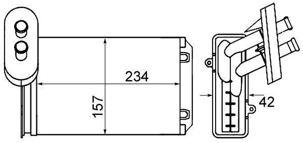 Kalori̇fer Radyatörü A3-Caddy-Golf-Jetta-Polo-Ibiza-Cordoba-Octavia-1.4-1.6-1.8-1.9td I-2.0 234x156x42