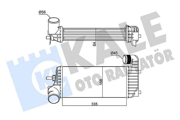 Turbo Radyatörü Ara Soğutucu Ford Focus-Cmax-Kuga-Connect 11> 1.5-1.6 Tdci̇ 336x157x62